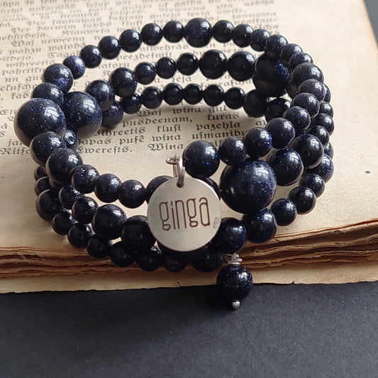 Blue Sandstone Bracelet— wealth amulet