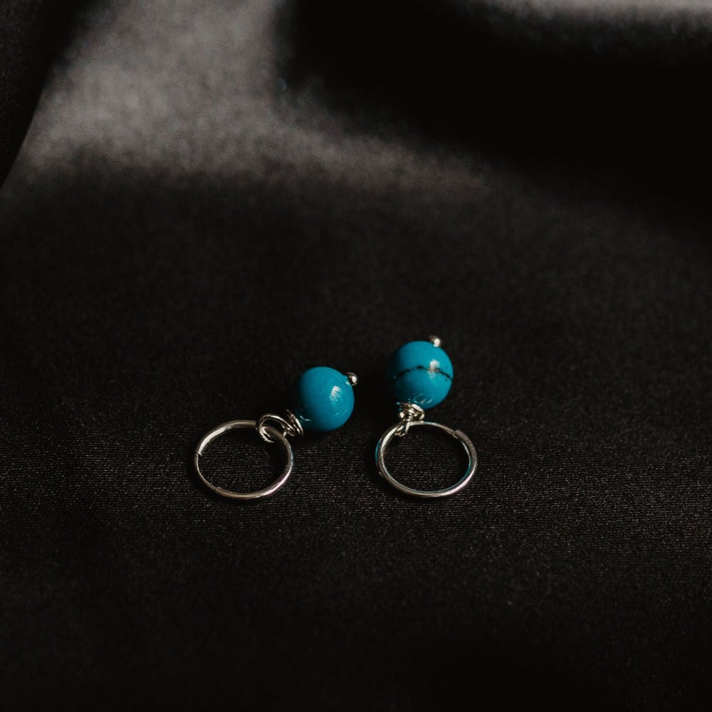 Blue howlite hoop earrings