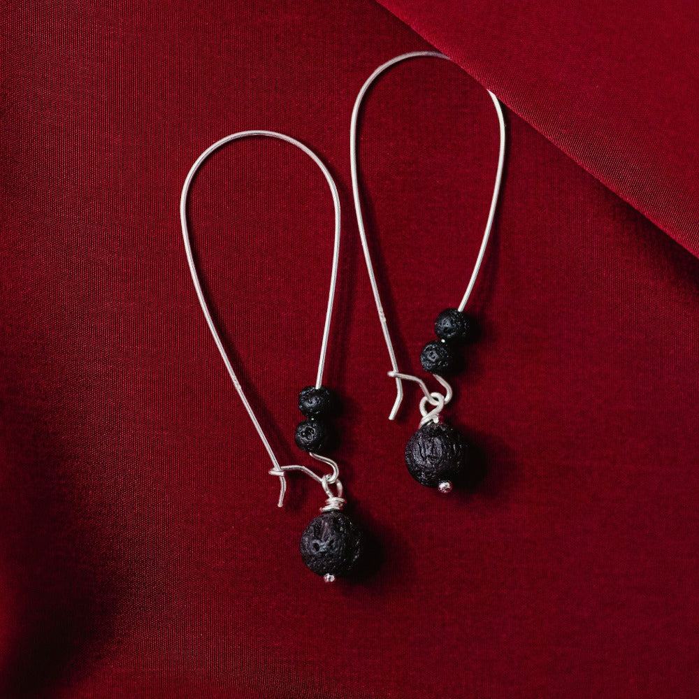 long lava earrings