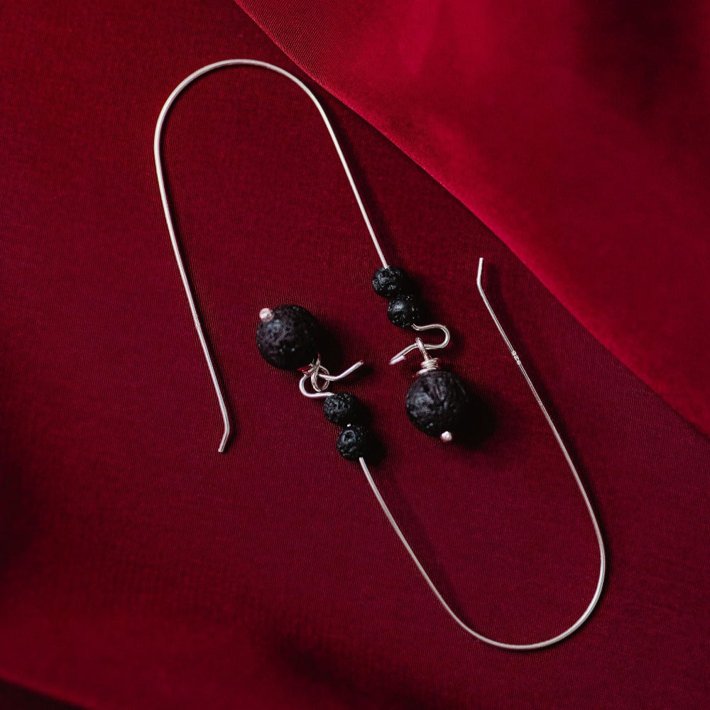 Long lava earrings