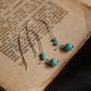   long amazonite earrings handmade crystal healing amulet