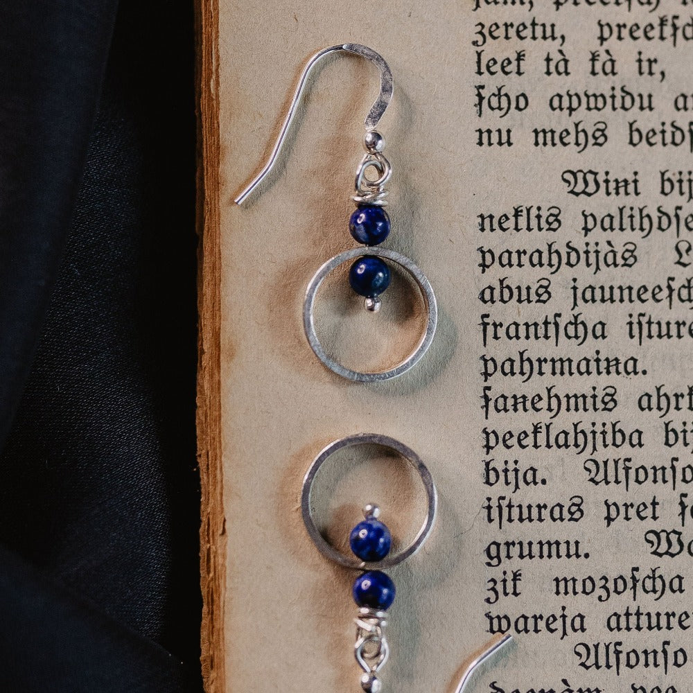 Lapis Lazuli Round Earrings