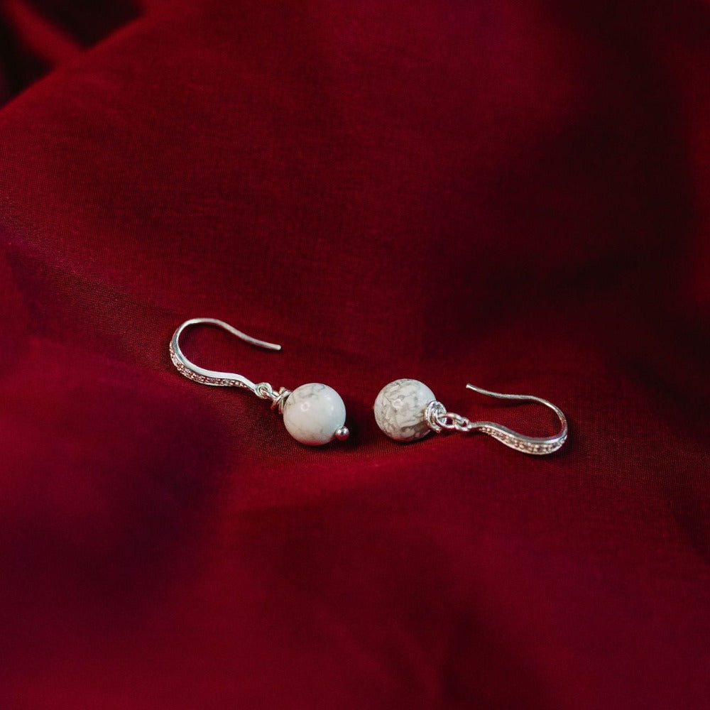 howlite earrings health amulet 