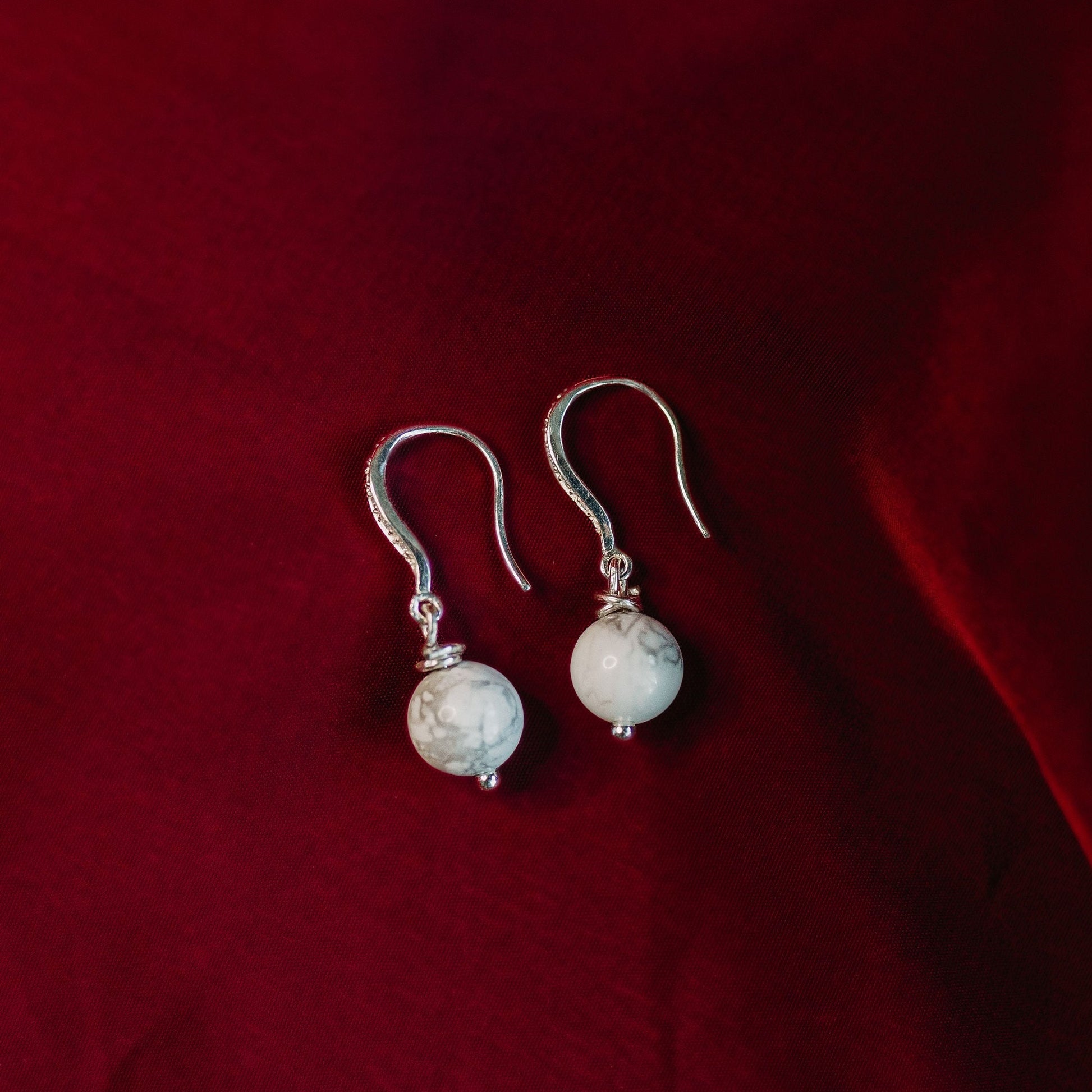 howlite earrings health amulet 